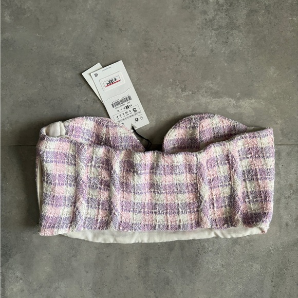 NWT! Zara Tweed Crop Top | S - Picture 7 of 9